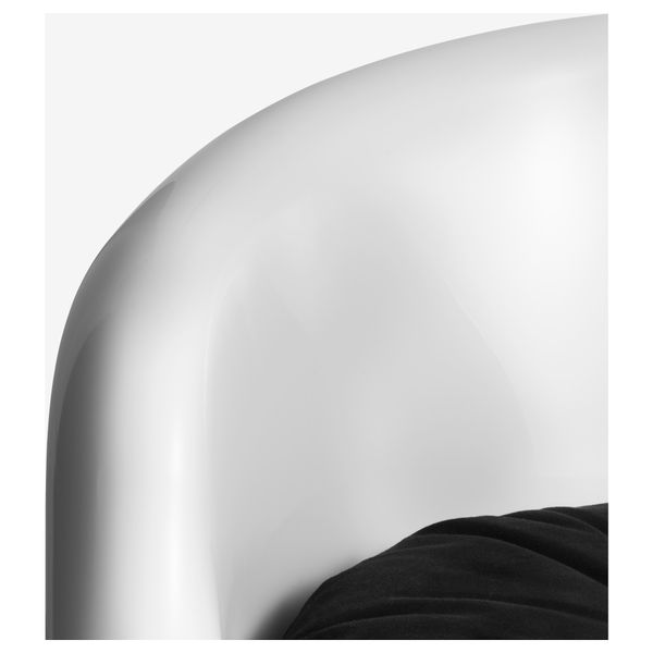 Кресло с подушкой-сиденьем ПОПТОРП, белый, черный - схема-чертеж с размерами