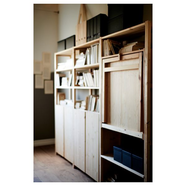 Стеллаж со столом/шкафами/полками, сосна 259x30-104x179 см IKEA IVAR ИВАР 193.047.56 - фото 3