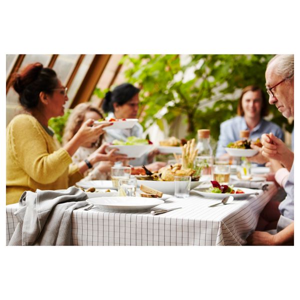 Скатерть ИКЕА/365+, белый, серый (145x145 см) - фото 6