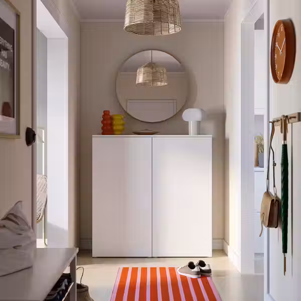 PLATSA Галошница/шкаф - белый/Fonnes белый 120x42x123 см - схема-чертеж с размерами