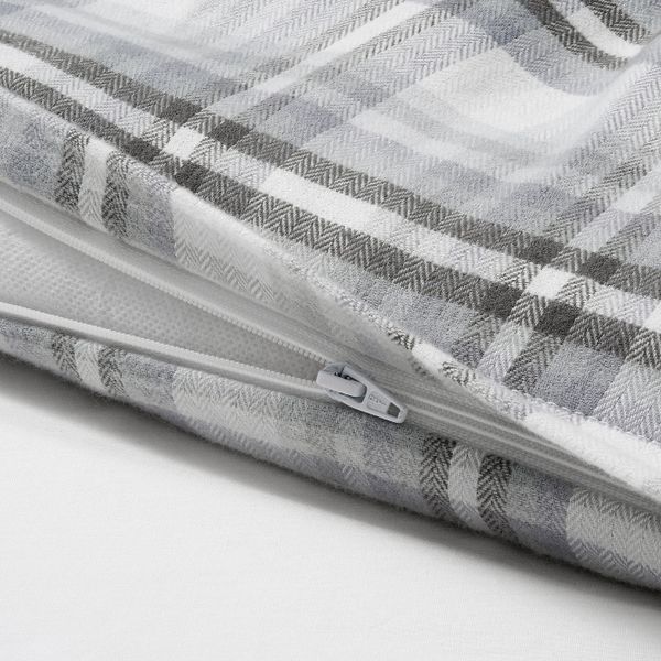 Пододеяльник и 1 наволочка, серый клетка 150x200/50x70 см IKEA STRIMKLÖVER СТРИМКЛЁВЕР 104.950.29 - фото 3