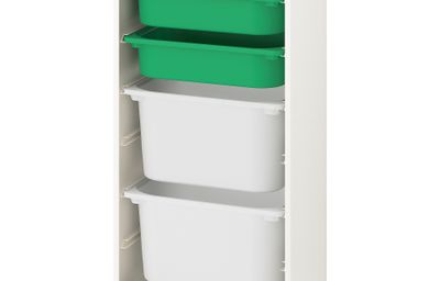 Комбинация для хранения + контейнеры, белый, зеленый белый, 46x30x94 см IKEA TROFAST ТРУФАСТ 793.376.31