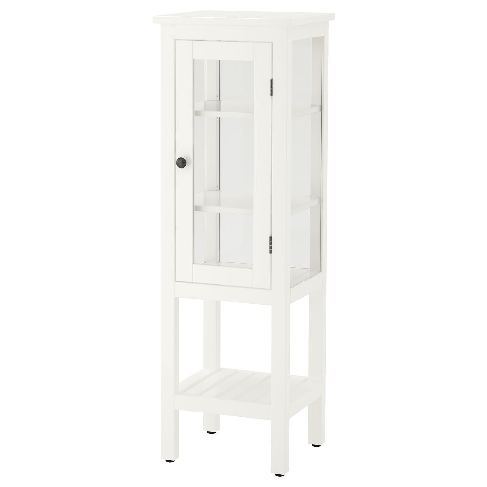 Высокий шкаф со стеклянной дверцей, 42x38x131 см, белый IKEA HEMNES ХЕМНЭС 203.966.46 - фото 1