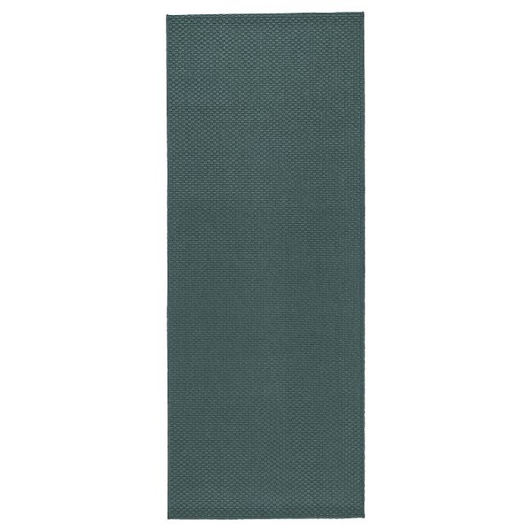 Ковер безворсовый, для/дома/улицы, серый/бирюзовый 80x200 см IKEA MORUM МОРУМ 004.925.02 - фото 1