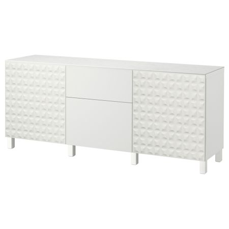 Комбинация для хранения с дверцами, ящиками БЕСТО, Дьюпвикен, Лаппвикен белый (180x42x74 см)