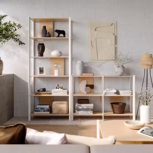 JÄTTESTA ЭТТЕСТА Комбинация д/хранения - белый/светлый бамбук 200x40x195 см - фото 2