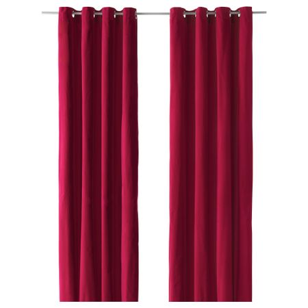 Гардины, 1 пара САНЕЛА, темно-розовый (140x300 см)