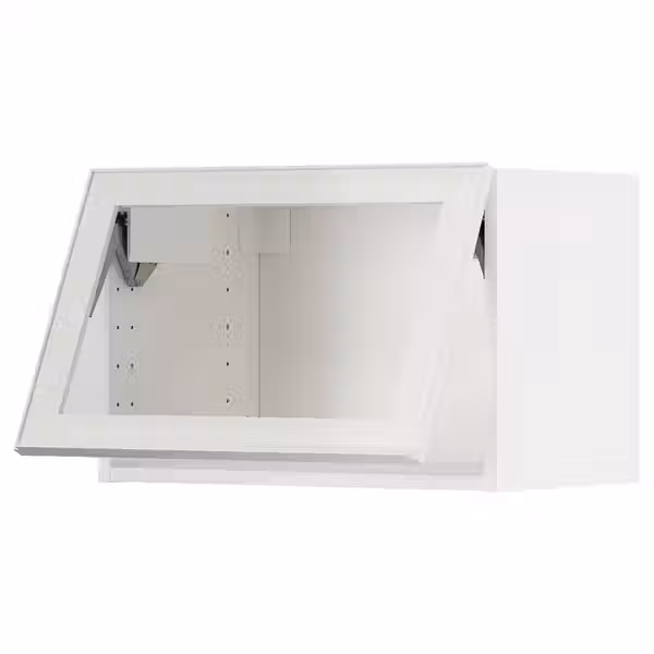 METOD Гориз навесной шкаф/стеклян дверь - белый/Hejsta белое прозрачное стекло 60x40 см - фото 1