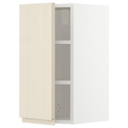 Навесной шкаф с полками, белый/Воксторп глянцевый светло-бежевый 30x60 см IKEA METOD МЕТОД 594.462.83