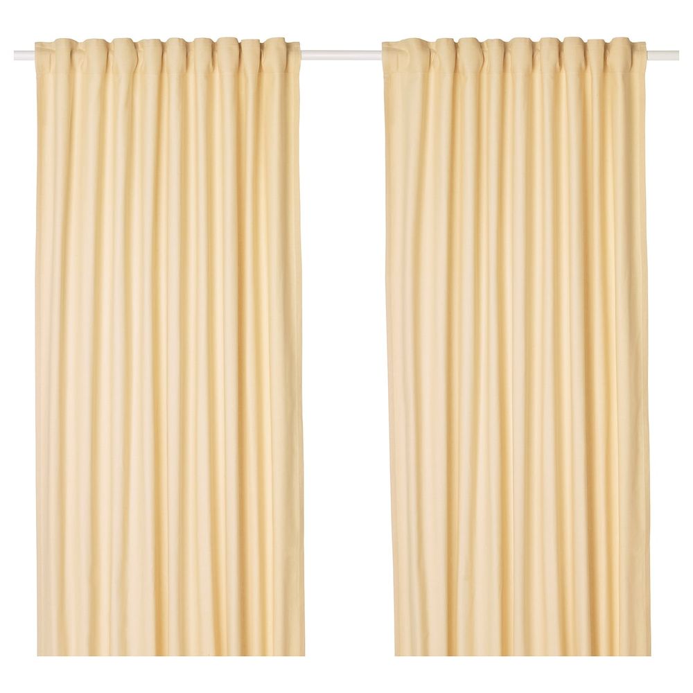 Гардины, 1 пара, желтый 145x300 см IKEA TIBAST ТИБАСТ 403.967.30 - фото 1