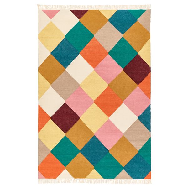Ковер безворсовый, ручная работа разноцветный 133x195 см IKEA ВИНДЕРЁД 104.674.08 - фото 1