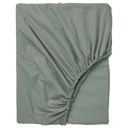 DVALA Простыня натяжная - серо-зеленый 140x200 см