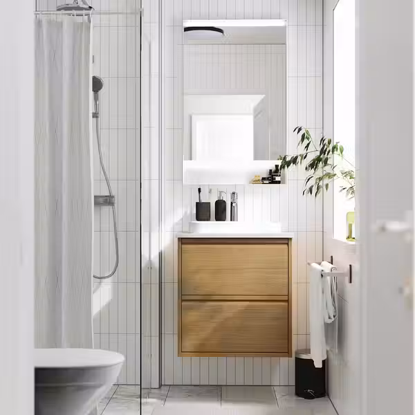 ÄNGSJÖN ЭНГШЁН / BACKSJÖN БАККШЁН Шкаф с ящиками/раковина/смеситель - фото 2