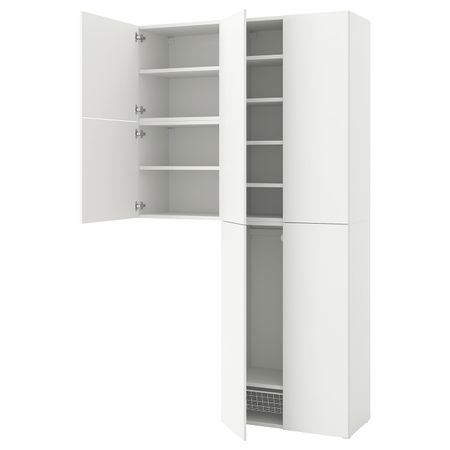 Гардероб с 6 дверями, Фоннес белый 140x42x241 см IKEA ОПХУС 493.045.85