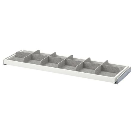Выдвижная полка с разделителем, белый, светло-серый 100x35 см IKEA KOMPLEMENT КОМПЛИМЕНТ 493.320.41
