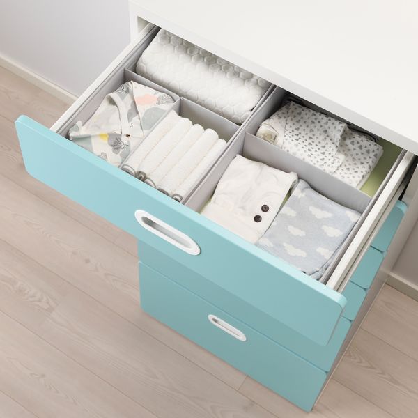 Комод с 6 ящиками, белый/голубой 60x50x128 см IKEA STUVA СТУВА / FRITIDS ФРИТИДС 692.527.26 - схема-чертеж с размерами