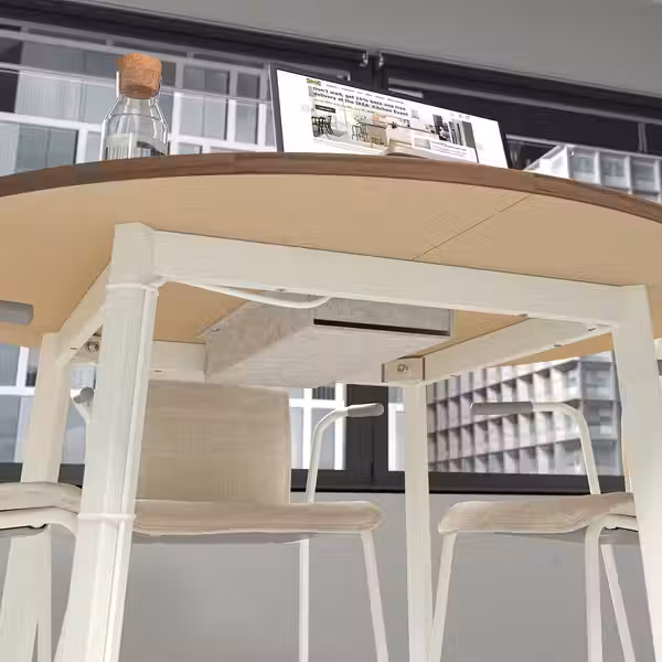 MITTZON МИТТЗОН Конференц-стол - круглой формы шпон грецкого ореха/белый 120x75 см - фото 8