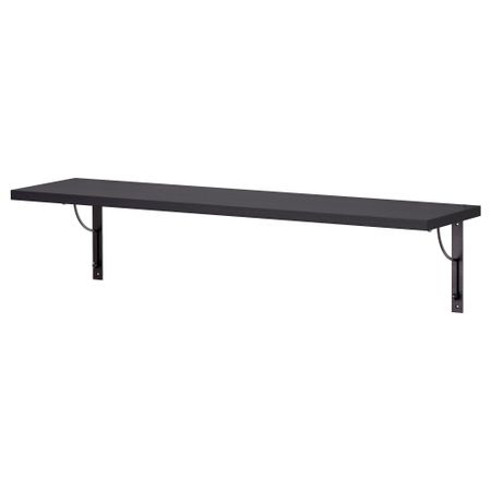 Полка навесная ЭКБИ ЕРПЕН / ЭКБИ ХОЛЬ, черно-коричневый, черный (119x28 см)