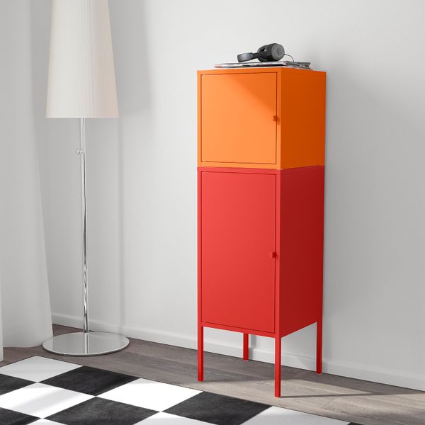 Комбинация для хранения, красный, оранжевый 35x117 см IKEA ЛИКСГУЛЬТ 392.440.40 - фото 2