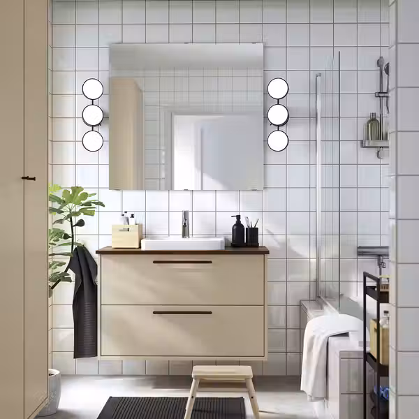 HAVBÄCK / ORRSJÖN ОРРШЁН Шкаф с ящиками/раковина/смеситель - фото 2