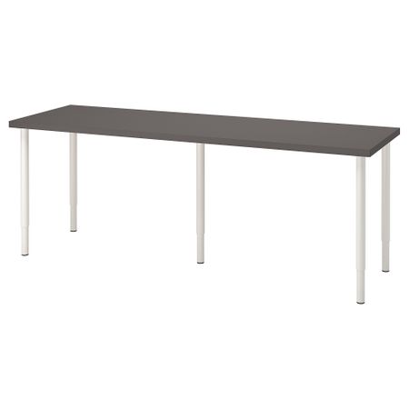 Письменный стол, 200x60 см, темно-серый-белый IKEA LAGKAPTEN ЛАГКАПТЕН, OLOV ОЛОВ 894.175.33