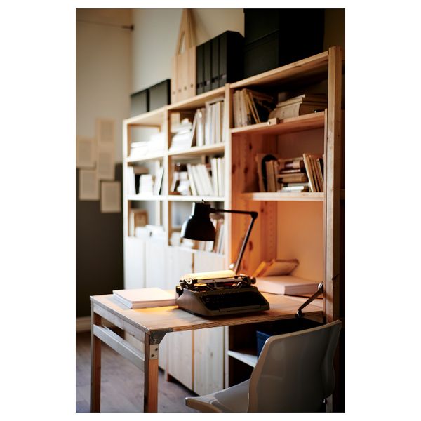 Стеллаж со столом/шкафами/полками, сосна 259x30-104x179 см IKEA IVAR ИВАР 193.047.56 - фото 4