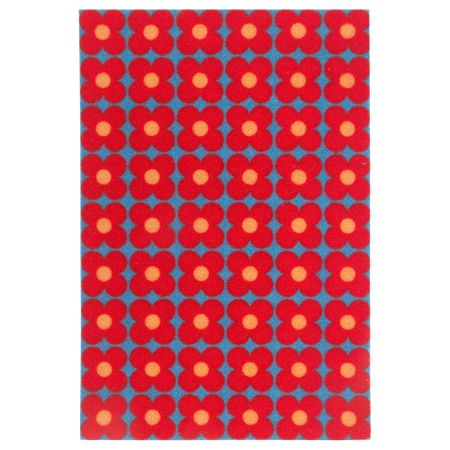 Придверный коврик СОММАР 2019, маленькие цветы синий, красный (40x60 см)