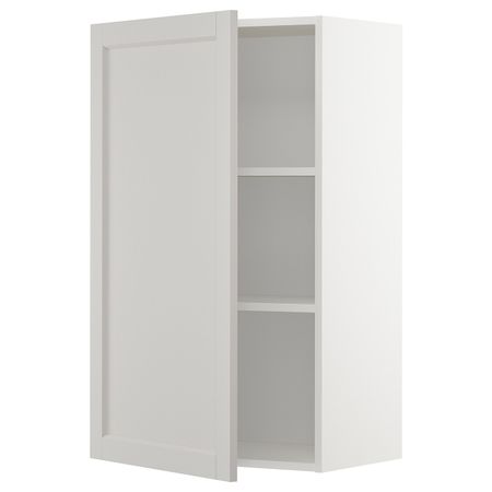 Шкаф навесной с полкой, белый/Лерхюттан светло-серый 60x100 см IKEA METOD МЕТОД 292.730.71