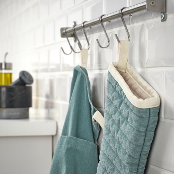 Варежка-прихватка, серо-бирюзовый IKEA GRILLTIDER ГРИЛЛЬТИДЕР 105.647.58 - схема-чертеж с размерами