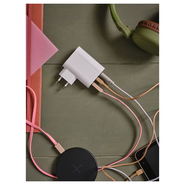SMÅHAGEL Зарядное устройство/3 USB-порта - белый - фото 2