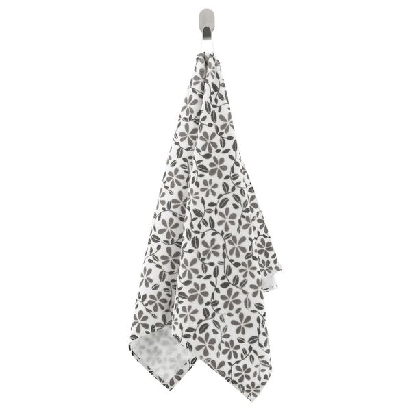 Полотенце, белый, серый 50x100 см IKEA JUVELBLOMMA ЮВЕЛЬБЛОММА 104.555.99 - фото 1