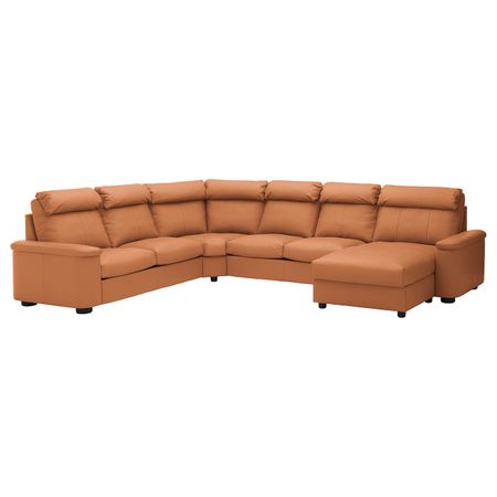 Угловой 6-местный диван, с козеткой/Гранн/Бумстад золотисто-коричневый IKEA LIDHULT ЛИДГУЛЬТ 292.572.69