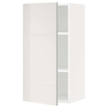 Навесной шкаф с полками, белый/Рингульт светло-серый 40x80 см IKEA METOD МЕТОД 194.453.13