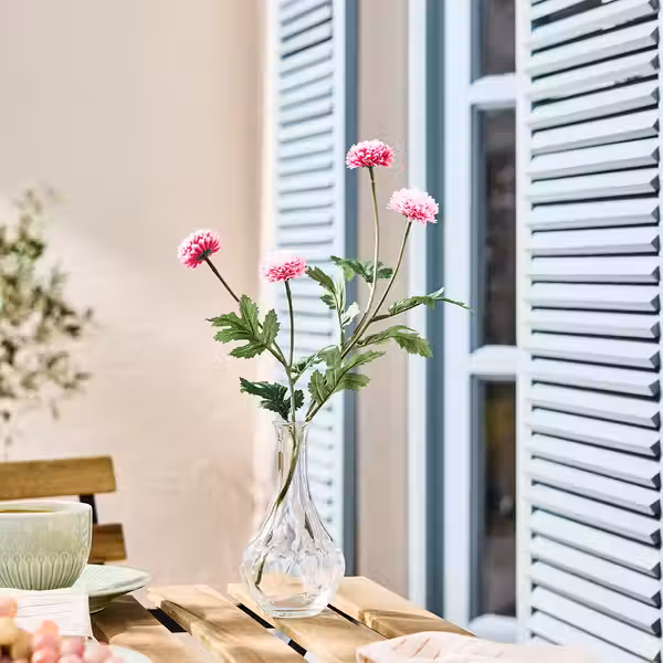 SMYCKA Цветок искусственный - д/дома/улицы Хризантема/розовый 75 см - фото 2