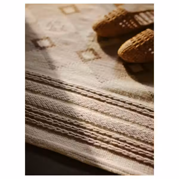 VÄGNÄT ВЭГНЭТ Ковер, безворсовый - белый с оттенком серый/ручная работа 133x195 см - фото 6