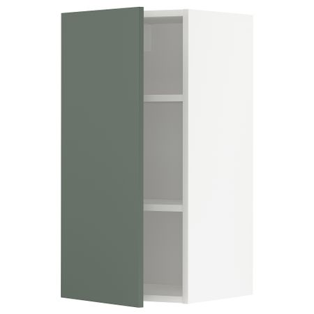 Навесной шкаф с полками, белый, Bodarp серо-зеленый, 40x80 см IKEA METOD МЕТОД 094.547.70