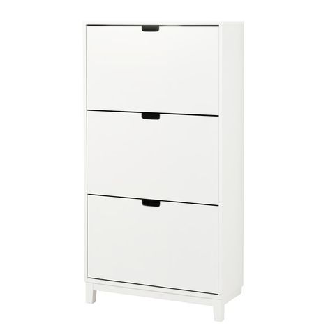 STÄLL Галошница,3 отделения - белый 79x29x148 см