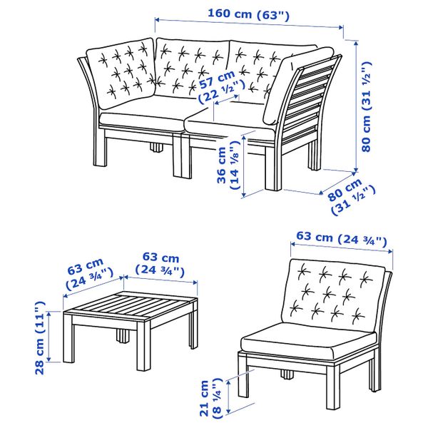 IKEA в интерьере - схема-чертеж с размерами