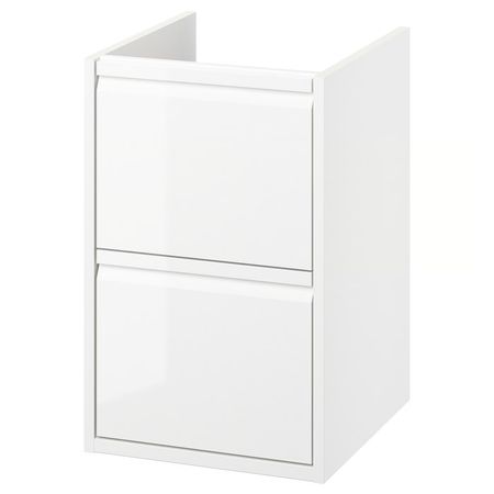 ÄNGSJÖN Шкаф для раковины с ящиками - глянцевый белый 40x48x63 см