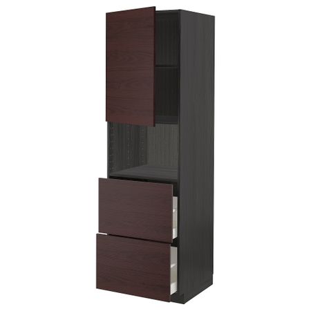 Высокий шкаф для СВЧ, дверца,2ящика, 60x60x200 cm IKEA METOD МЕТОД, MAXIMERA МАКСИМЕРА 994.622.85