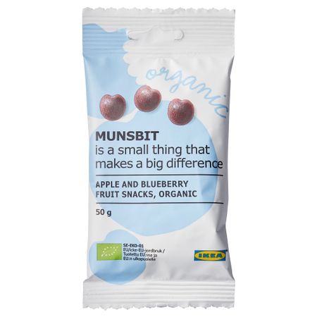 Фруктовые снеки, яблоко, черника IKEA MUNSBIT СЕРИЯ 003.405.42