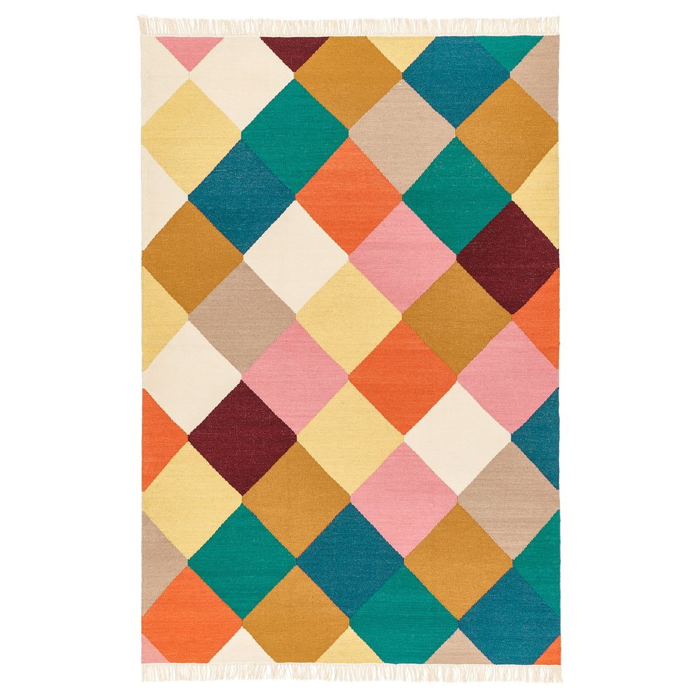 Ковер безворсовый, ручная работа разноцветный 133x195 см IKEA ВИНДЕРЁД 104.674.08 - фото 1