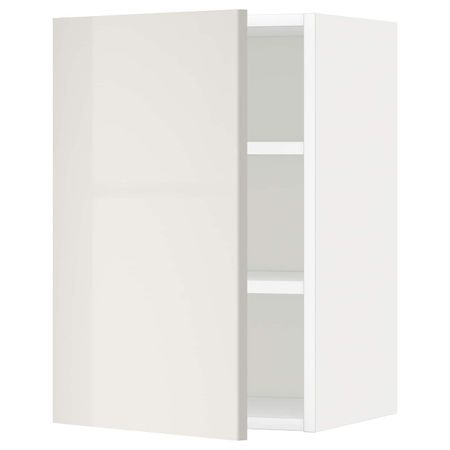 Шкаф навесной с полкой, белый/Рингульт светло-серый 40x60 см IKEA METOD МЕТОД 592.322.39