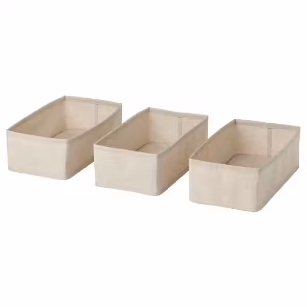 PURRPINGLA Набор коробок,3шт - текстиль/бежевый 20x38x12 см - фото 1