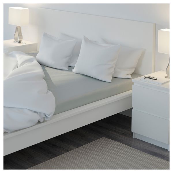 Простыня натяжная НАТТЭСМИН, светло-серый - схема-чертеж с размерами