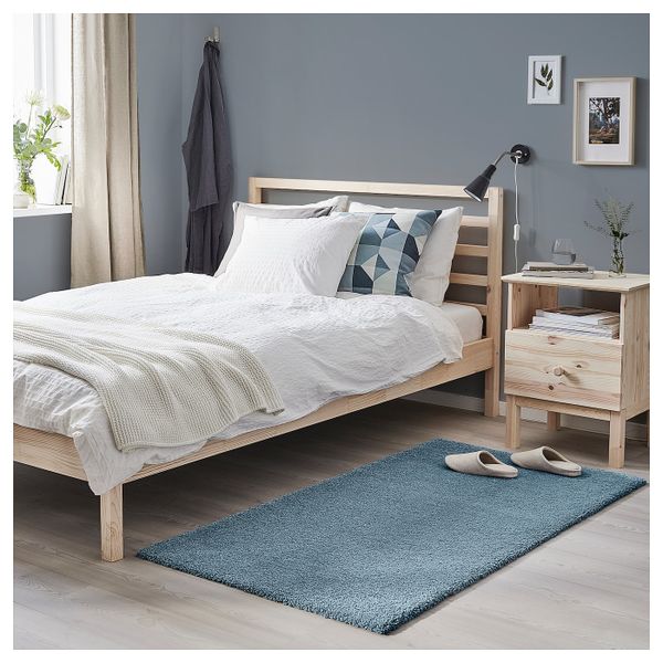 Ковер, короткий ворс, классический синий 80x150 см IKEA STOENSE СТОЭНСЕ 304.268.41 - фото 3