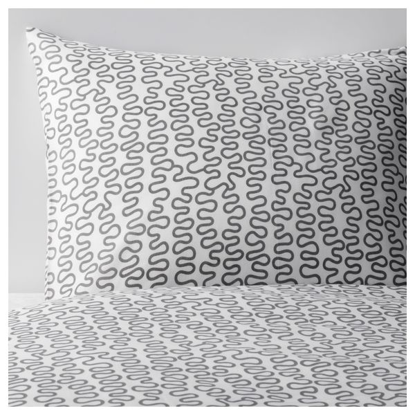 Пододеяльник и 1 наволочка КРОКРИС, серый/белый - фото 1