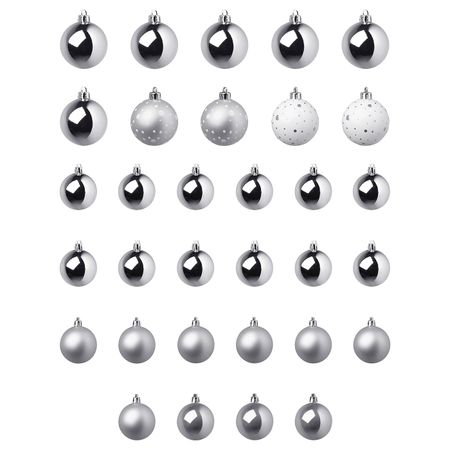 Набор елочных шаров, 32 шт., белый, серебристый IKEA VINTERFEST ВИНТЕРФЕСТ 604.374.66