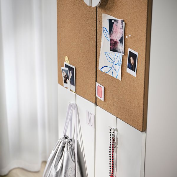 Гардероб, 60x42x181 см, белый пробка с 2 платяными штангами IKEA SMÅSTAD СМОСТАД 193.963.79 - фото 3