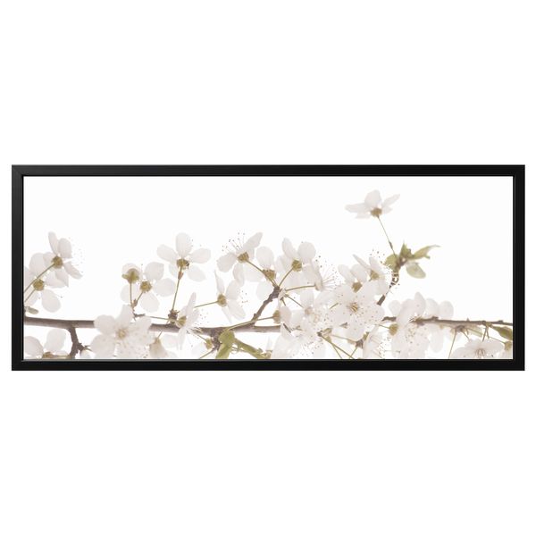 Картина с рамой, белые цветы, черный, 140x56 см IKEA BJÖRKSTA БЬЁРКСТА 095.089.33 - фото 1